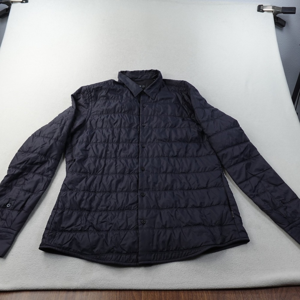 Hugo Boss Russell Quilted Shirt Jacket Mens XL Black Slim Fit Puffer